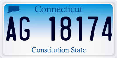 CT license plate AG18174