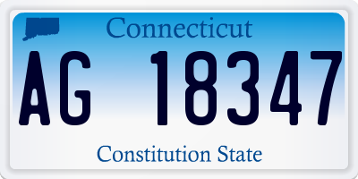 CT license plate AG18347