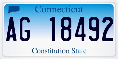 CT license plate AG18492