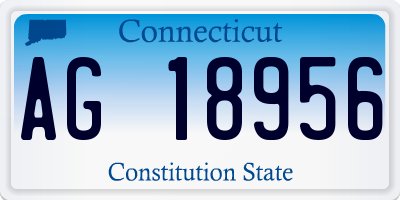 CT license plate AG18956