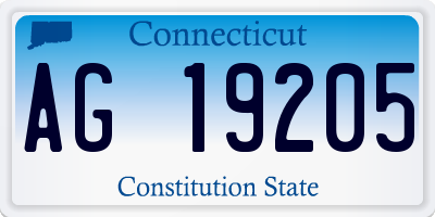 CT license plate AG19205