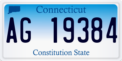 CT license plate AG19384
