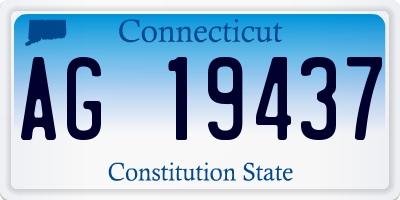 CT license plate AG19437