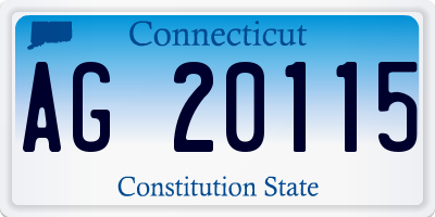 CT license plate AG20115