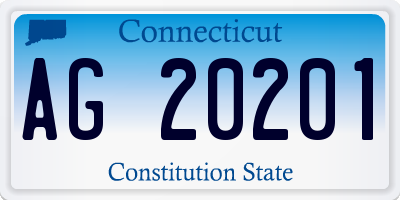 CT license plate AG20201
