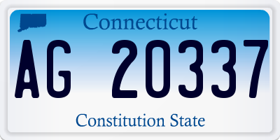 CT license plate AG20337