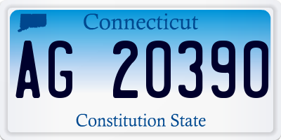CT license plate AG20390