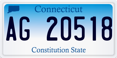 CT license plate AG20518