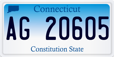 CT license plate AG20605