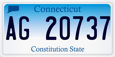 CT license plate AG20737