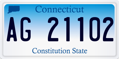 CT license plate AG21102