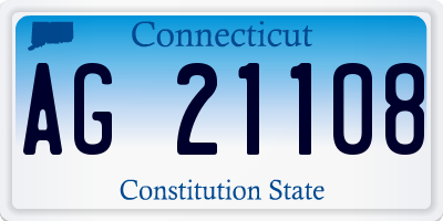 CT license plate AG21108