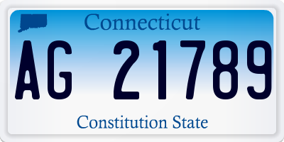 CT license plate AG21789