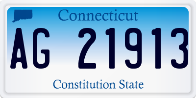 CT license plate AG21913