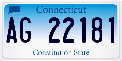 CT license plate AG22181