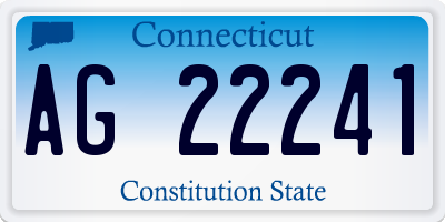 CT license plate AG22241