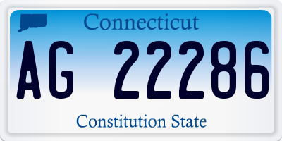 CT license plate AG22286