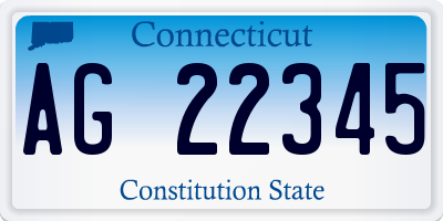 CT license plate AG22345