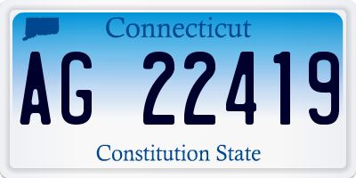 CT license plate AG22419