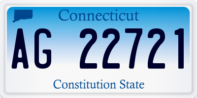 CT license plate AG22721
