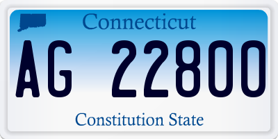 CT license plate AG22800