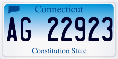 CT license plate AG22923