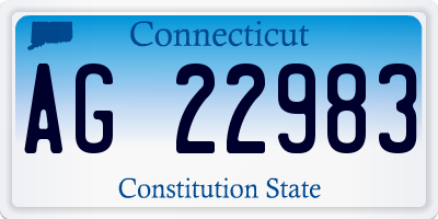 CT license plate AG22983