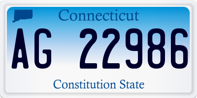 CT license plate AG22986