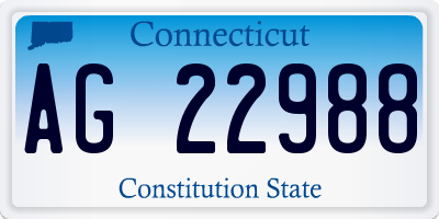 CT license plate AG22988