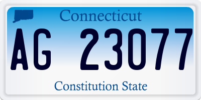 CT license plate AG23077