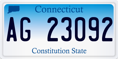 CT license plate AG23092