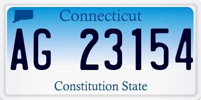 CT license plate AG23154