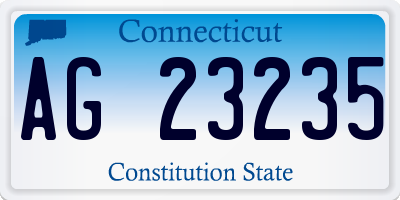 CT license plate AG23235