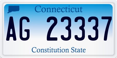 CT license plate AG23337