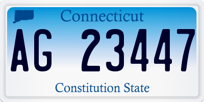 CT license plate AG23447
