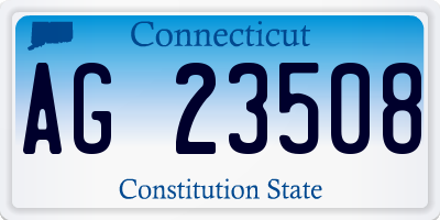 CT license plate AG23508