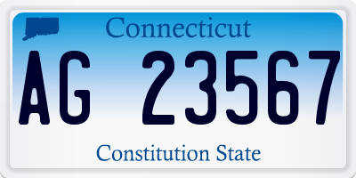 CT license plate AG23567
