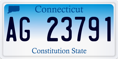 CT license plate AG23791