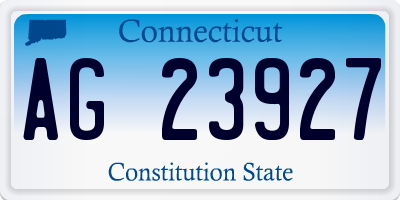 CT license plate AG23927