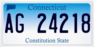 CT license plate AG24218