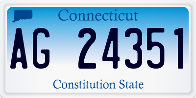 CT license plate AG24351