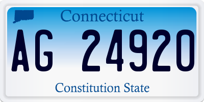 CT license plate AG24920