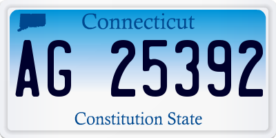 CT license plate AG25392