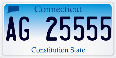 CT license plate AG25555