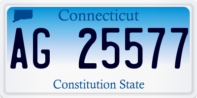 CT license plate AG25577