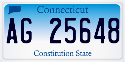 CT license plate AG25648