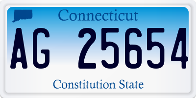 CT license plate AG25654