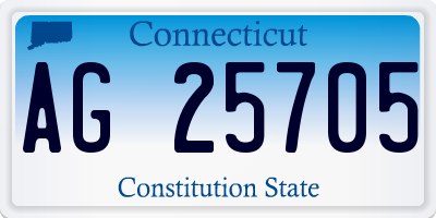 CT license plate AG25705