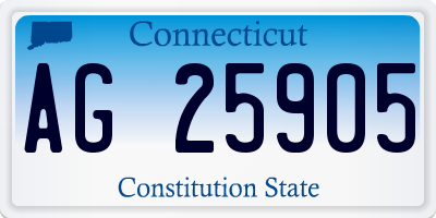 CT license plate AG25905