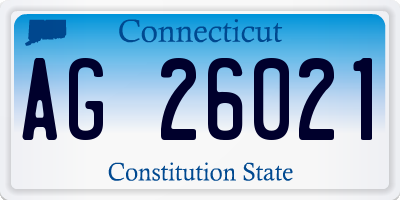 CT license plate AG26021